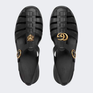 Men Sandal - Rubber buckle strap Black