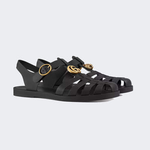 Men Sandal - Rubber buckle strap Black