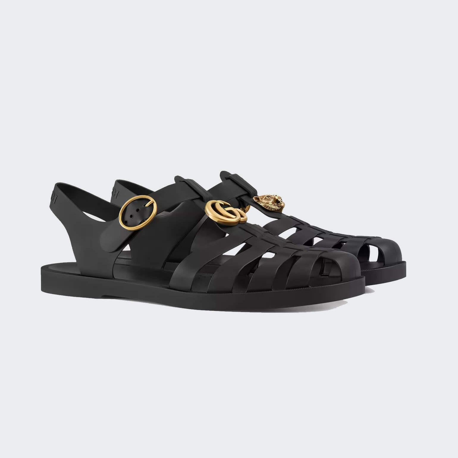 Men Sandal - Rubber buckle strap Black