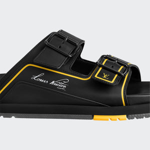 Men Sandal - Trainer Mule Black Yellow
