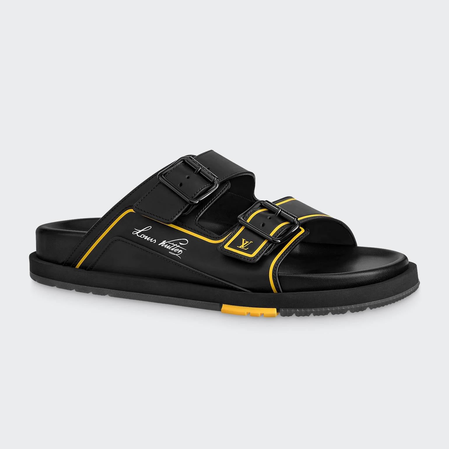 Men Sandal - Trainer Mule Black Yellow