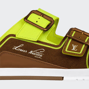 Men Sandal - Trainer Mule Brown Yellow