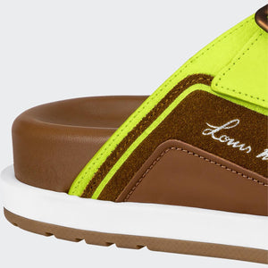 Men Sandal - Trainer Mule Brown Yellow