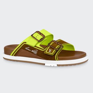 Men Sandal - Trainer Mule Brown Yellow