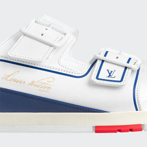 Men Sandal - Trainer Mule White Blue
