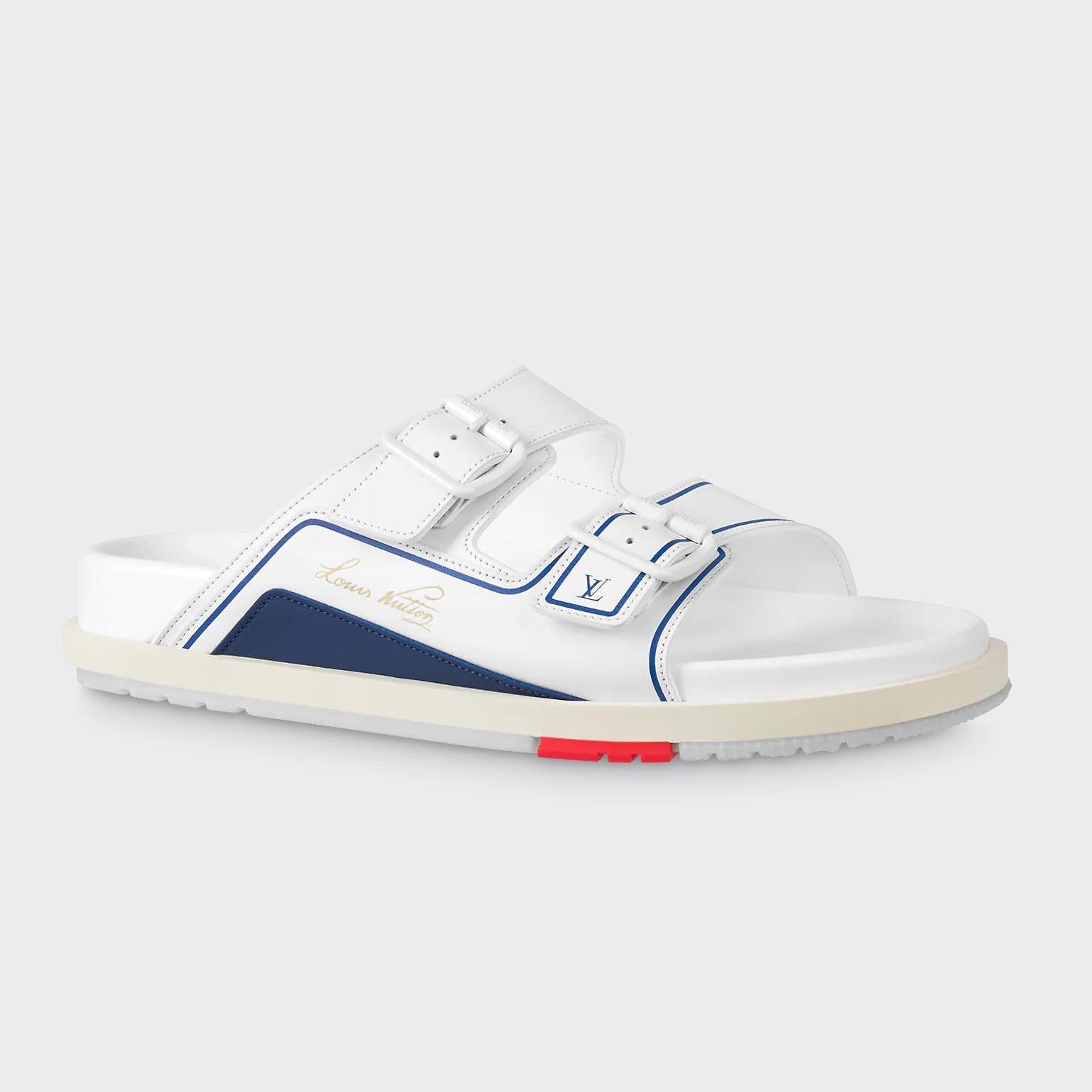 Men Sandal - Trainer Mule White Blue