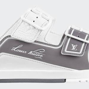 Men Sandal - Trainer Mule White Gray