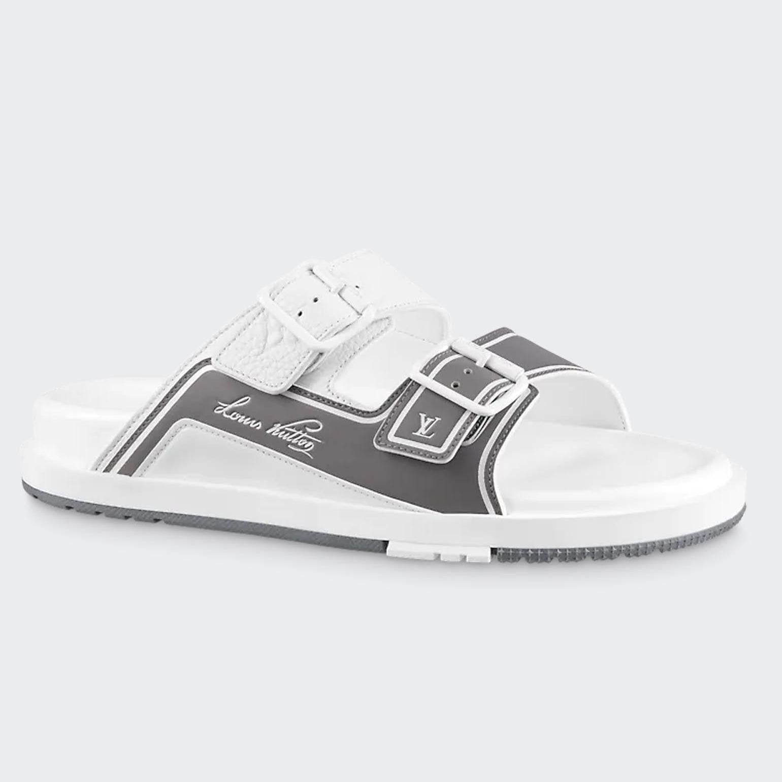 Men Sandal - Trainer Mule White Gray