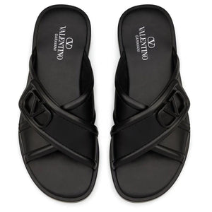 Men Sandal Valentino Garavani VLogo Signature leather Black