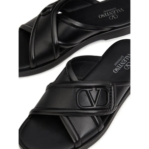 Men Sandal Valentino Garavani VLogo Signature leather Black