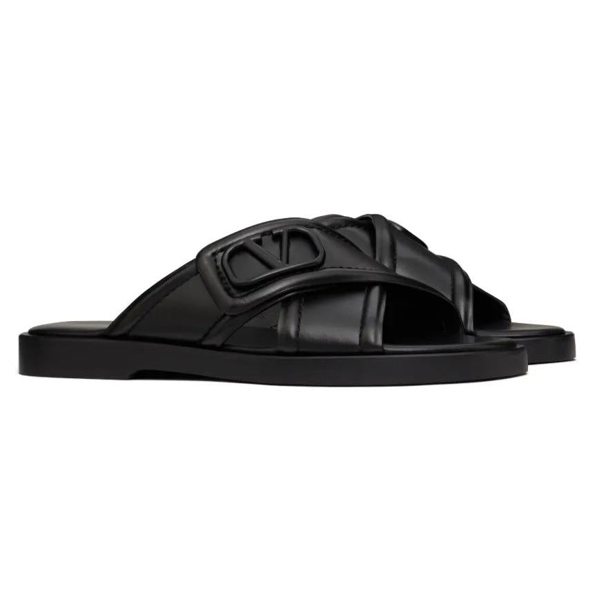 Men Sandal Valentino Garavani VLogo Signature leather Black