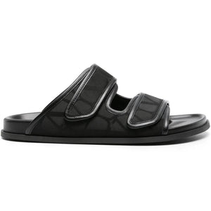 Men Sandal Valentino Garavani VLogo jacquard Black