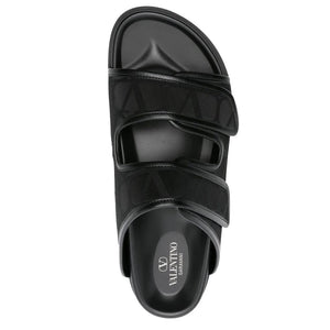 Men Sandal Valentino Garavani VLogo jacquard Black
