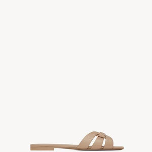 Women Sandal SAINT LAUREN Tribute Mules Beige