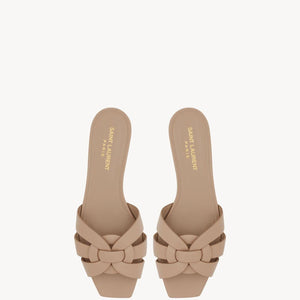 Women Sandal SAINT LAUREN Tribute Mules Beige