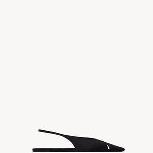 Women Sandal SAINT LAURENT babylone slingback flats in satin crepe