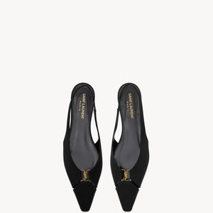 Women Sandal SAINT LAURENT babylone slingback flats in satin crepe
