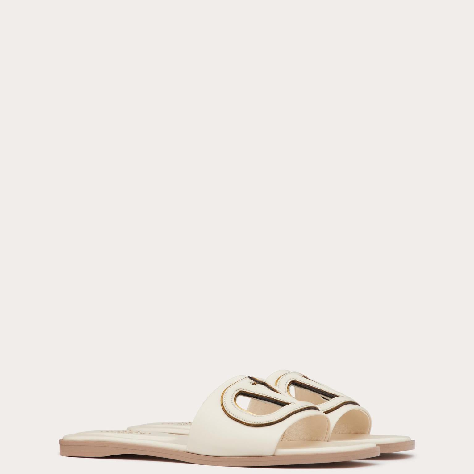 Women Sandal from Valentino Garavani VLogo cut-out IVORY