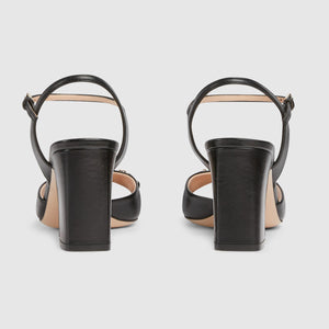 Women Sandal high heels Horsebit Black