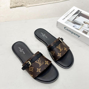 Women Slipper - LV LOCK IT Brown and Black
