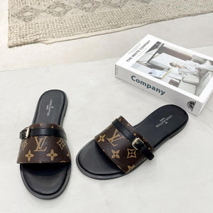 Women Slipper - LV LOCK IT Brown and Black