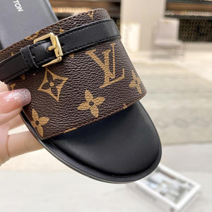 Women Slipper - LV LOCK IT Brown and Black