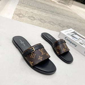 Women Slipper - LV LOCK IT Brown and Black