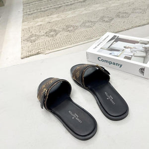 Women Slipper - LV LOCK IT Brown and Black