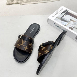 Women Slipper - LV LOCK IT Brown and Black