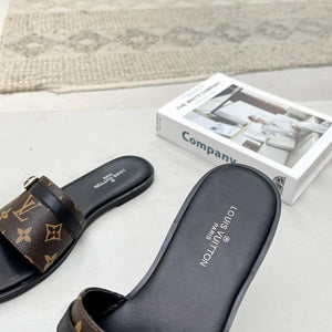 Women Slipper - LV LOCK IT Brown and Black