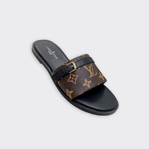 Women Slipper - LV LOCK IT Brown and Black