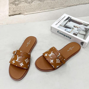 Women Slipper - LV LOCK IT Gold