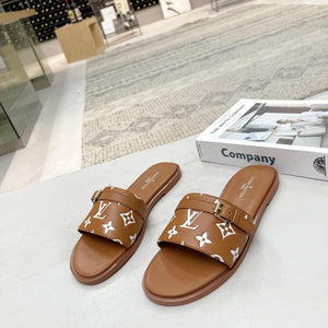 Women Slipper - LV LOCK IT Gold