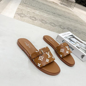 Women Slipper - LV LOCK IT Gold