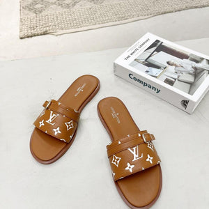 Women Slipper - LV LOCK IT Gold