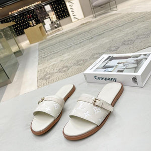 Women Slipper - LV LOCK IT White