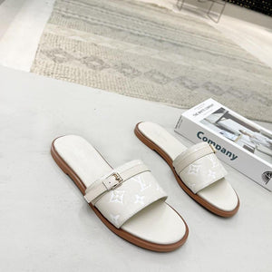 Women Slipper - LV LOCK IT White