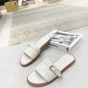 Women Slipper - LV LOCK IT White