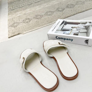 Women Slipper - LV LOCK IT White