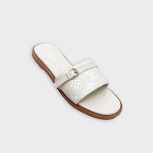 Women Slipper - LV LOCK IT White