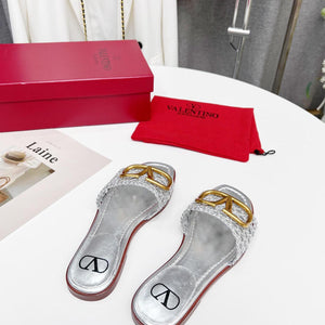 Women Slipper - Valentino Silver