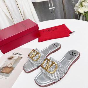Women Slipper - Valentino Silver