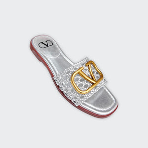 Women Slipper - Valentino Silver