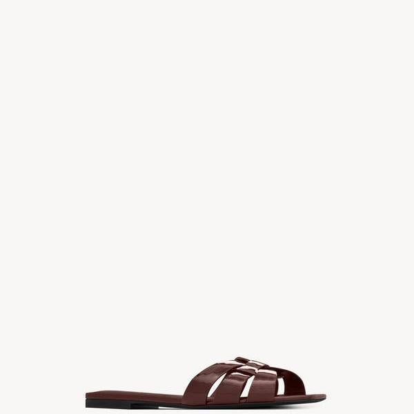 Women Sandal SAINT LAURENT Tribute Mules in Patent Leather-SHOZLY