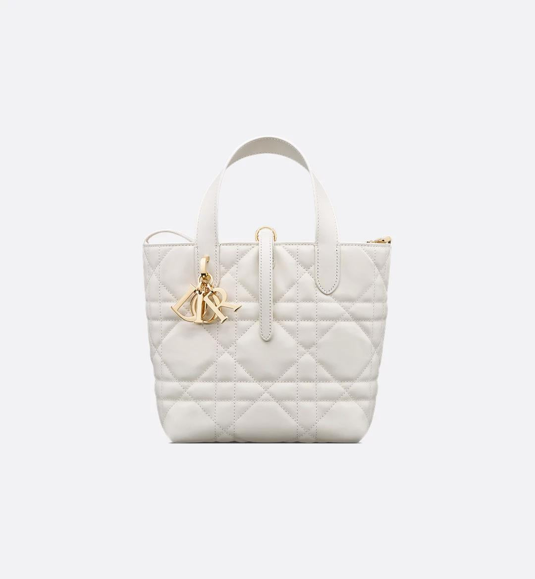 Medium Dior Toujours Vertical White-SHOZLY