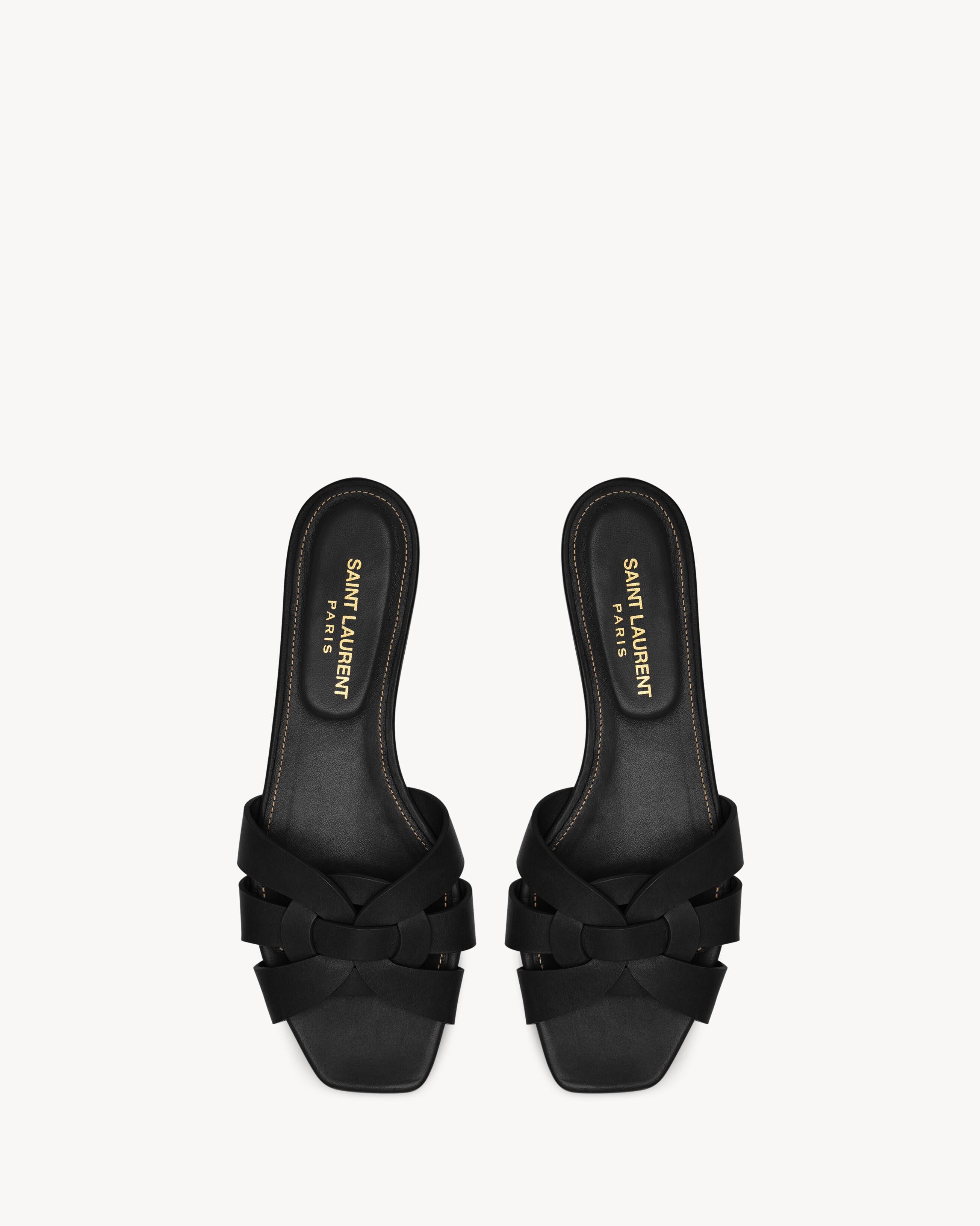 Women Sandal SAINT LAURENT Tribute Black-SHOZLY