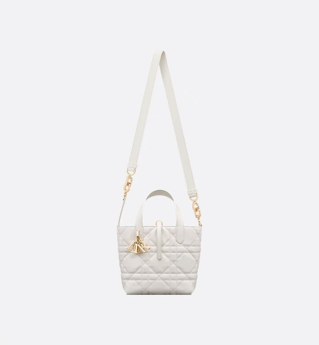 Medium Dior Toujours Vertical White-SHOZLY