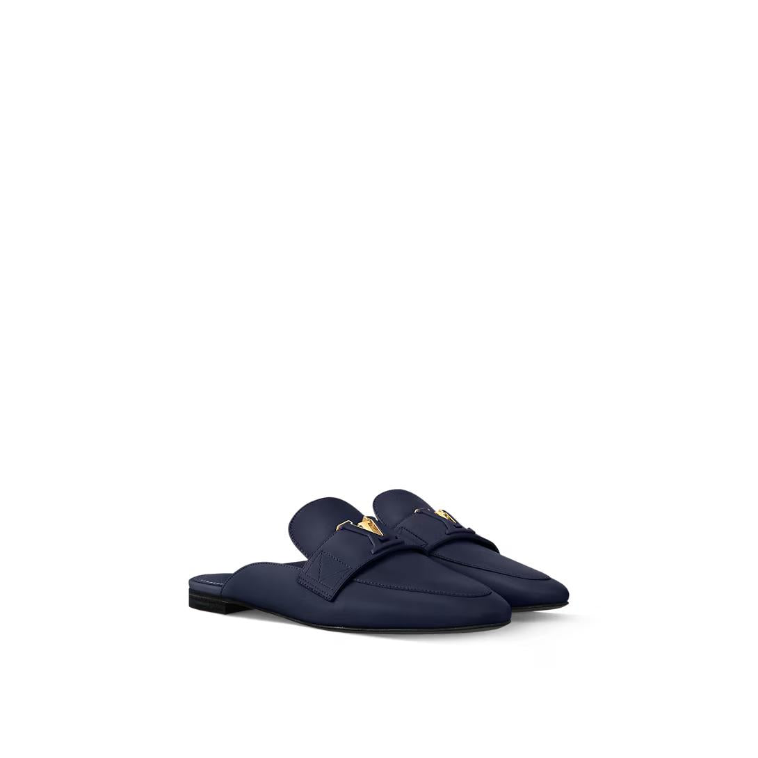 Women Sandal from LV Capri Open Back Loafer Navy-SHOZLY