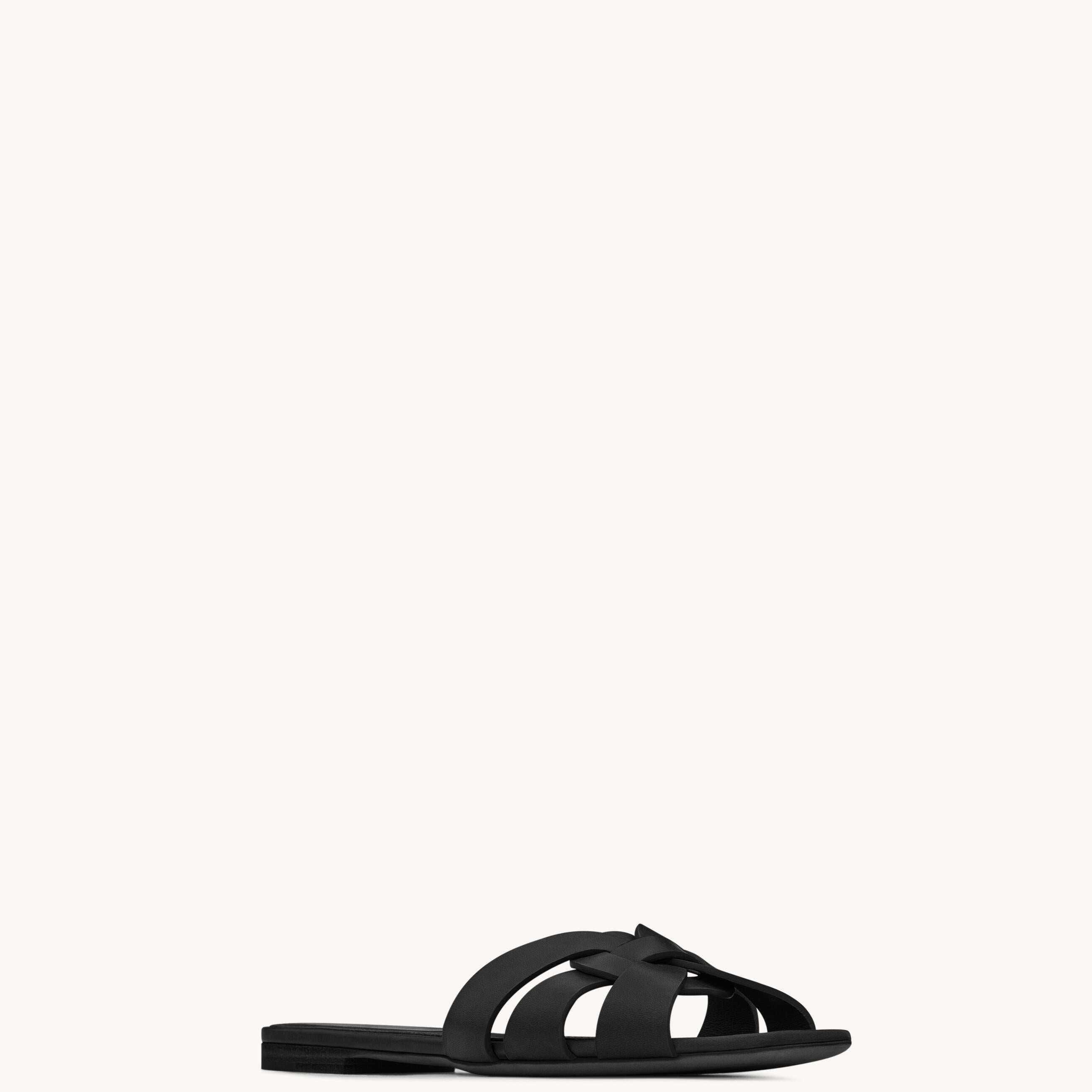 Women Sandal SAINT LAURENT Tribute Black-SHOZLY