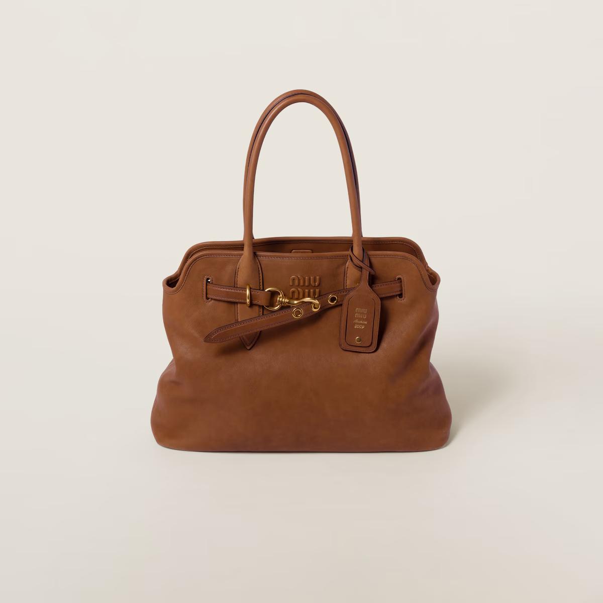 MiuMiu Aventure nappa Brown leather-SHOZLY